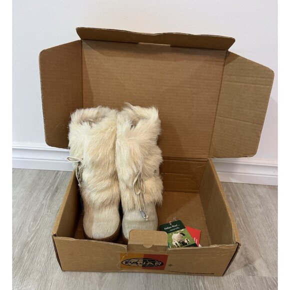 PAJAR Gorgeous Girl's Winter Boots WHITE Fur Trimmed Italian Wool - Picture 6 of 16